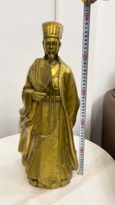 Tượng khổng minh cầm quạt bằng đồng cao 50cm rộng 20cm nặng 5kg