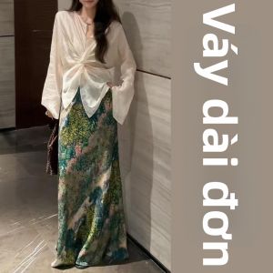 AICAILIN | Bộ Đầm Dài Phong Cách Trung Quốc Elegante Cho Mùa Hè