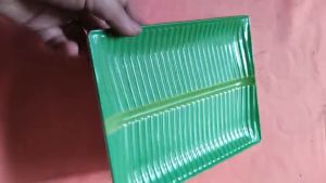 Khay / dĩa nhựa Melamine đựng thức ăn màu xanh lá chuối nhiều kích thước KLC 01->05