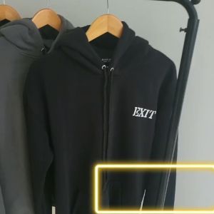 Áo hoodie nỉ bông BLACK OF EXIT Project Lab nam nữ form rộng thu đông Local Brand