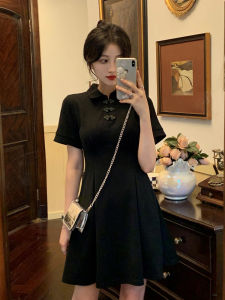 New Chinese Style Small Short Sleeve Dress Womens 2024 Summer New Arrival Elegant Slimming Cheongsam Improved Skirt