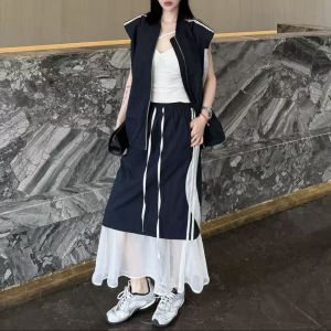 Shalldoer | Casual Work Style Two-piece Womens Set Skirt and Vest