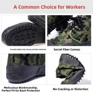 JIFANPAUL | High-top Work Shoes for Men and Women Camouflage Slip-resistant and Wear-resistant