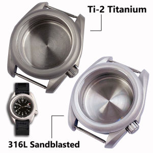 Ti-2 Titanium/316L Sandblast Field Watch Case for NH35 NH36 NH38 NH70 NH72 ETA2824 PT5000 SW200 Anti-allergy 3.8 Crown Sapphire