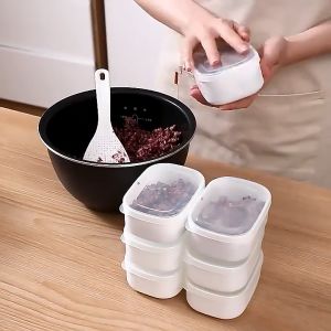 20Pcs Refrigerator Storage Box Portable Lunch Bento Box with Lid Rice Sub-packing Box Kitchen Food Fresh-keeping Box Multifunction Rice Fruits Meat Organizer Box