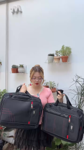 Cặp đa năng học sinh các cấp màu đen cơ bản thêu hoa Origin {SIÊU RẺ}