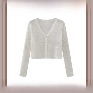 MiiOW | Yellow Ice Silk Knitted Sun Protection Open Cardigan Womens Summer Air Conditioning Shawl Jacket Thin Cover Up Top