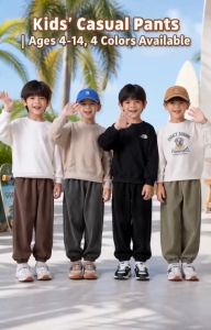 Kids Paradise Casual Corduroy Jogger Pants - Comfortable Elastic Waist Trousers for Boys and Girls Ages 4-12Y