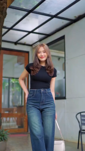 Celana Jeans Panjang Wide Leg Wisker Gombrong Skena Loose Big keren Bahan Denim Non Stretch