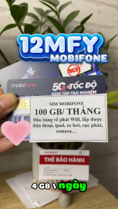 ( 100GB/THÁNG X 12TH ) Sim 5G Mobifone 12MFY - Miễn Phí 1 Năm Dùng Mạng - Data 100GB/tháng Vào Mạng Full Tốc Độ Cao - Bảo Hành Toàn Quốc . FREESHIP - CHƯA KÍCH HOẠT.