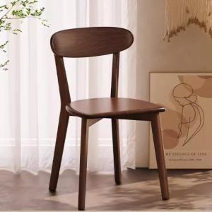 Simple Casual Multiuse Walnut Wooden Chair