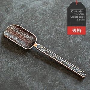 Retro Auspicious Cloud Alloy TeaSpoon Kung Fu Tea Shovel Công Cụ Pha Trà Bằng Đồng Cho Văn Phòng Và Gia Đình