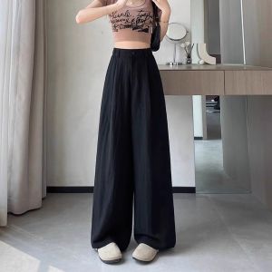 AIYITI | High Waist Straight Leg Tencel Linen Loose Wide Leg Thin Summer Casual Pants For Plus Size Women Pear Shaped Body Slimming