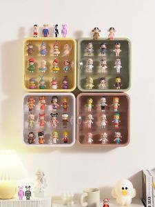 Wall Acrylic Popmart Display Box 3 Layers Blind Box Figurines Display Case Storage with Rack Shelf