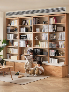YUANSHI YUANSU | Full Solid Wood Wall Mounted Bookshelf Slender Cabinet