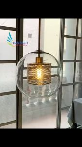 [VỪA RẺ - VỪA ĐẸP] Đèn thả chao thủy tinh dạng tổ ong HÂN BÁCH