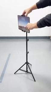 Adjustable Tripod Floor Tablet Stand 160cm for iPad Pro Air iPhone 16 4-14 Inch Foldable Portable Holder for Video/Live/Reading