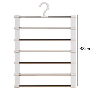 1-3PCS Folding Pants Rack Multifunctional Hanging Pants Rack Dedicated Clothes Hanger Multi-Layer Wardrobe Seamless Pants Clip