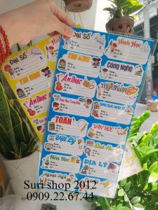 Combo 32 nhãn dãn tậpsách in sẵn bộ môn học