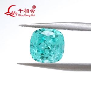 Synthetic Blue Paraiba YAG AGL Certificate Cushion Shape Loose Stone Yttrium Aluminium Garnet With Inclusions DIY Accessories for Jewelry Making