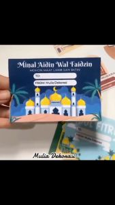 Kartu Lebaran Custom Hampers Eid Mubarak Ucapan Idul Fitri Greeting Card Per 16pcs