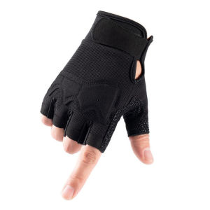 JBA Gym Gloves For Men Half Finger With Palm Rest Durable Adjustable Breathable Anti Slip Gloves For Weightlifting Home Workout Hand Protector Cycling Glove