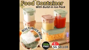 Baby Food Storage Container ( 200ml / 300ml / 500ml ) BPA Free with Build in Ice Pack Keep Food Chilled and Fresh