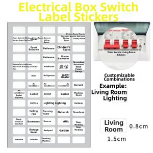 Multicolor Identification Electrical Panel Label Stickers