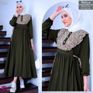 MIDI Terbaru Naila Dress Wanita Remaja Bahan Motif Rayon Twill Tervilral