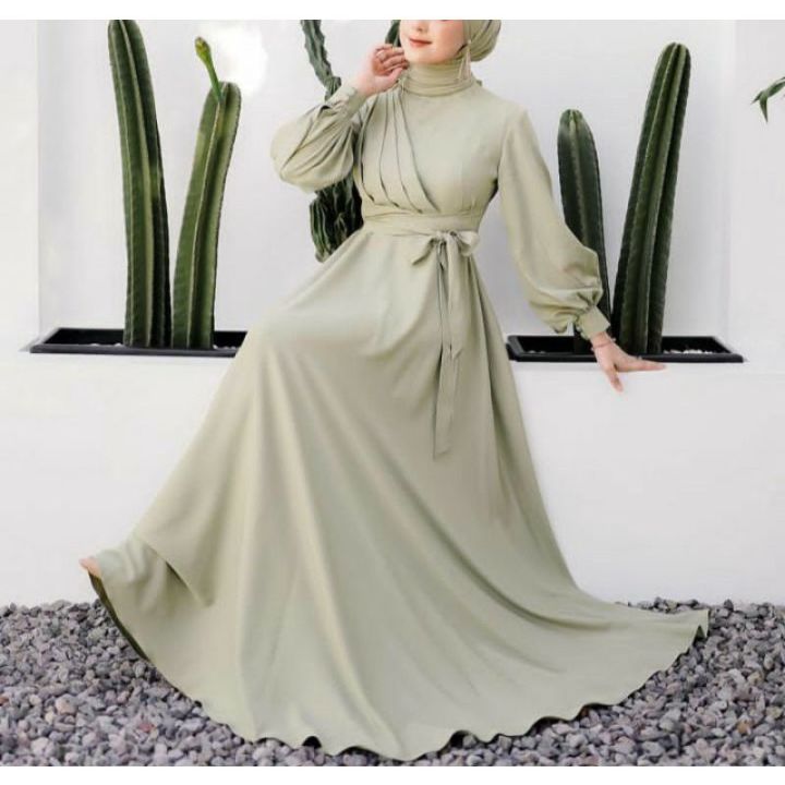 gaudy polos bahan satin gamis kondangan wanita terbaru Lazada Indonesia