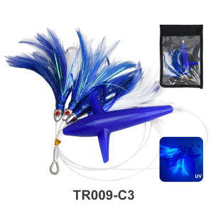 TEASER TR009 122g Sea Bird Teaser Fishing Bait UV Deepsea Big Game Feather Trolling Skirt Tuna Fishing Lures With Hook