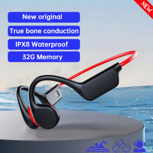 2025 Bone Conduction Wireless Headphones IPX8 Waterproof Swimming Headset 32GB MP3 Player BT5.4 With Mic Music  Sports Earphone