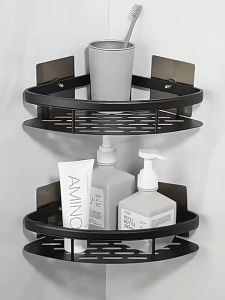 ชั้นวางของติดผนังเข้ามุม กันน้ำ ไม่เจาะผนัง ชั้นวางห้องน้ ที่วางสบู่ ยาสระผม ครีมอาบนํ้า อลูมิเนียมการบิน