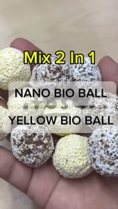 ITOSHI Yellow Bio Ball Quartz Mix 2 In 1 Aquarium Bacteria House Bio Media Filter Nitrifying Bacteria 2KG