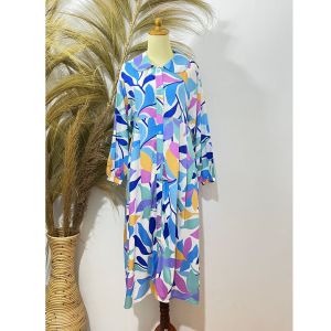 MIDI DRESS RAYON DIAMOND MOTIF BUNGA TERLARIS / GAMIS RAYON TERBARU KEKINIAN 8029