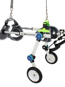 Aluminum Alloy Foldable Upgrade Pet Wheelchair Lightweight Dog Wheelchair EVA Shock Absorption Foam Wheel Universal for Cats And Dogs