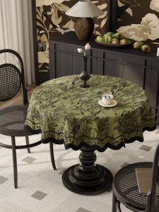 YINSHANG | Waterproof Heat Resistant Round Tablecloth for Dining Table and Tea Table