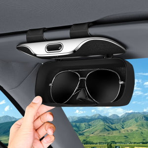 SEAMETAL Car Glasses Box Portable Press Switch Sunglasses Holder Driving Glasses Case Car Sun Visor Lenses Storage Box