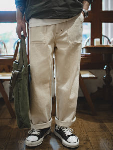 MADENGGONGZHUANG | Quần Jeans Vintage Form Rộng Dáng Thu Nam