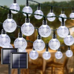Solar Bubble Light String 8 โหมดไฟ LED Holiday Garden Tree Yard Party คริสต์มาสงานแต่งงานกลางแจ้ง Street ตกแต่ง