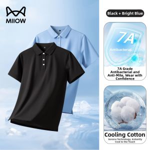 MiiOW | Cooling Antibacterial Mens Polo Shirt Thin