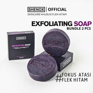 Shenox Skincare Flek Hitam 2 Sabun Exfoliating Resmi BPOM Exfoliasi Sel Kulit Mati Dark Spot Melasma Bekas Jerawat
