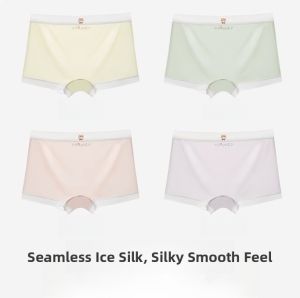 Miiow | Childrens Safety Pants Ice Silk Cotton Underwear Two-In-One Seamless Antibacterial Flat Angle Pants For Girls MiiOW Brand
