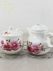 Hộp Đựng Gia Vị Sáng Tạo Bằng Gốm Sứ Hộp Đựng Mắm Ớt Hũ Đựng Nước Sốt Hộp Đựng Dầu 2 Món Bộ Dụng Cụ Nhà Bếp Phong Cách Hàn Quốc