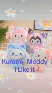 Kawaii Sanrio Kuromi MyMelody Cinnamoroll Anime Tie Dye Plush Toy Transformation Doll Cute Girlfriend Gift Stuffed Plush Cushion