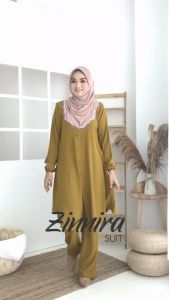 Suit Zinnirah Ironless Cutting Loose Nursing Friendly. Suit Muslimah Anti Kedut