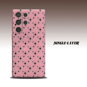 BILIBILI | Pink Star Burst Print For Samsung Galaxy S26 S25 S24 A56 A36 Dual Layer Luxury Fashion Full Lens Protective Case