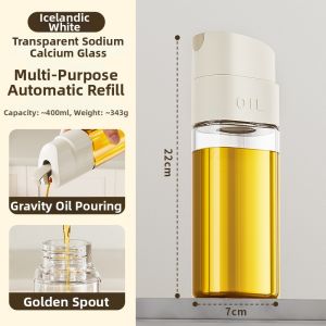 BAOJIAWANG | Automatic Open Close Large Capacity Glass Soy Sauce Vinegar Bottle