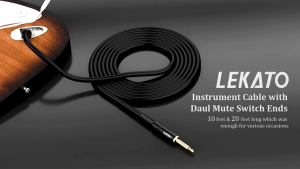 LEKATO Mute Guitar Cable 3m /6m Professional Instrument Cable with Dual Mute Plug Ends Design Electric Guitar Cable Heavy Duty