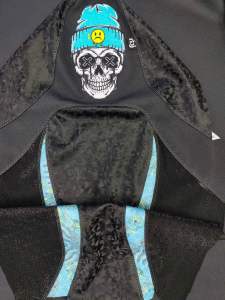SKULL WITH HAT MOTORCYCLE SEAT COVER